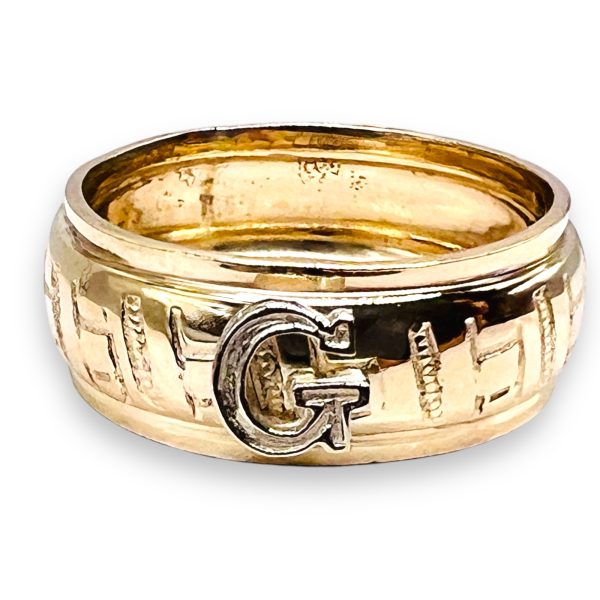 Ring With Initial ‘G’ Letter 10k Two-Tone Gold, sz 5.75 - Image 4