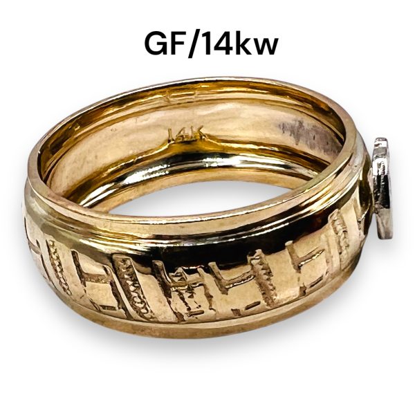 Ring With Initial ‘G’ Letter 10k Two-Tone Gold, sz 5.75 - Image 5