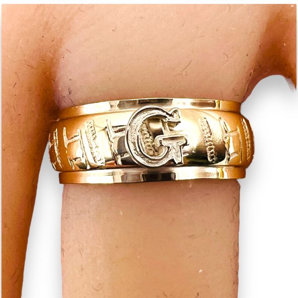 Ring With Initial ‘G’ Letter 10k Two-Tone Gold, sz 5.75 - Image 12