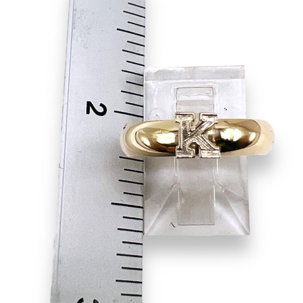 Ring With Initial “N” Letter 10k White & Yellow Gold, sz 5 - Image 12