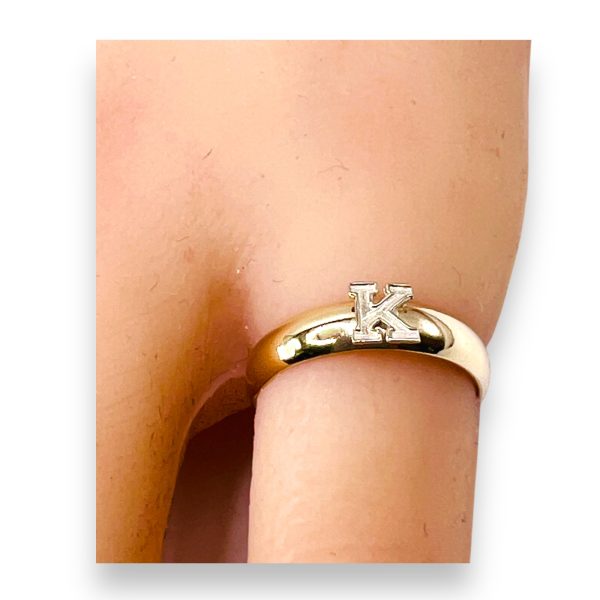 Ring With Initial “N” Letter 10k White & Yellow Gold, sz 5 - Image 13