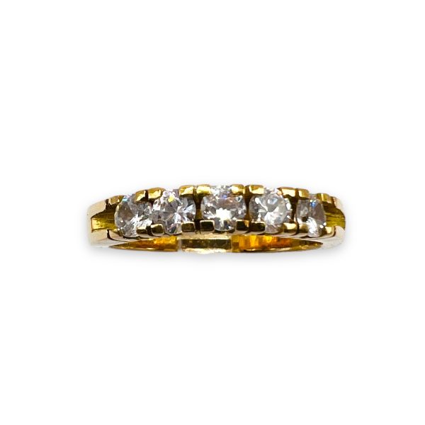 18k Gold Cubic Zirconia Simulated Diamond Ring, sz 6.5 - Image 4