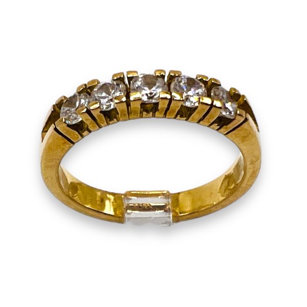 18k Gold Cubic Zirconia Simulated Diamond Ring, sz 6.5 - Image 2