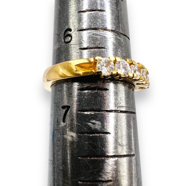 18k Gold Cubic Zirconia Simulated Diamond Ring, sz 6.5 - Image 3