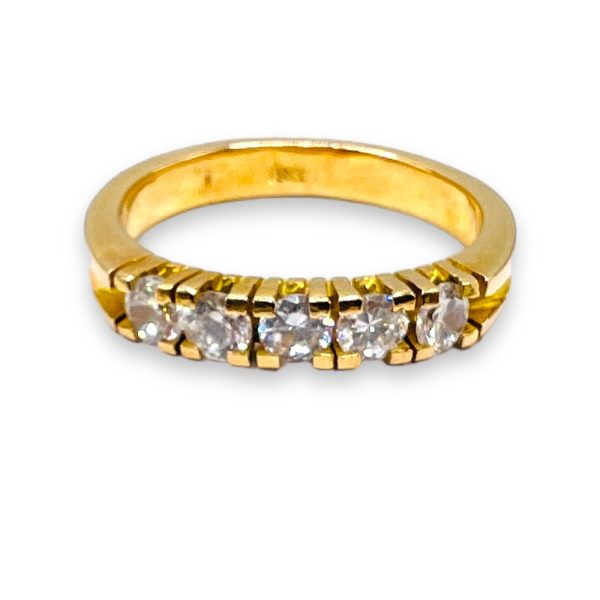 18k Gold Cubic Zirconia Simulated Diamond Ring, sz 6.5