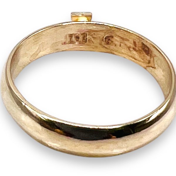 Letter Ring With Initial "T" 10k Two-Tone Gold , sz 5.75 - Image 4