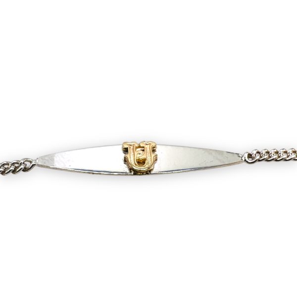 Initial ‘U’ Baby ID Bracelet 10k Gold Letter Silver Wristlet - Image 6