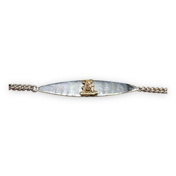 Bracelet with Initial 'A' Gold Letter | Sterling Silver - Image 3