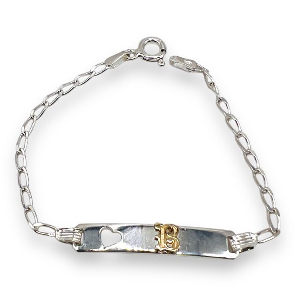 Baby ID Bracelet Initial ‘B’ Gold Letter Open-Heart Wristlet - Image 10