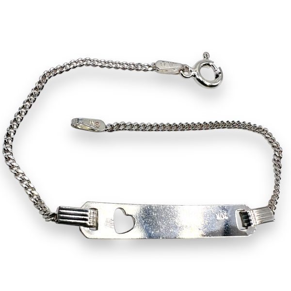 Child ID Bracelet Initial ‘L’ 10k Letter Open-Heart Wristlet - Image 8