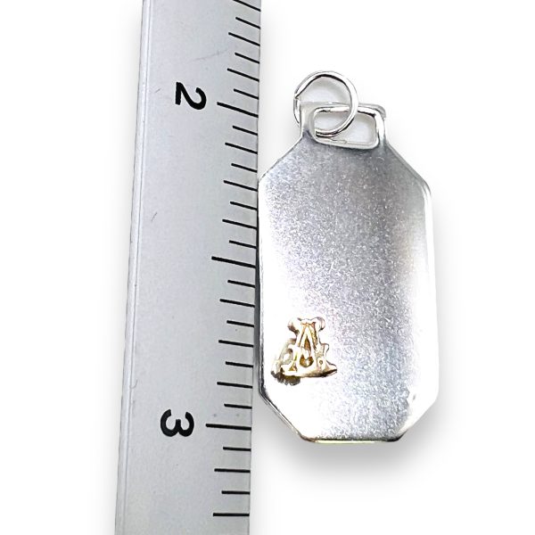 Sterling Silver ID Dog Tag with Letter 'A' Initial in Gold - Image 10