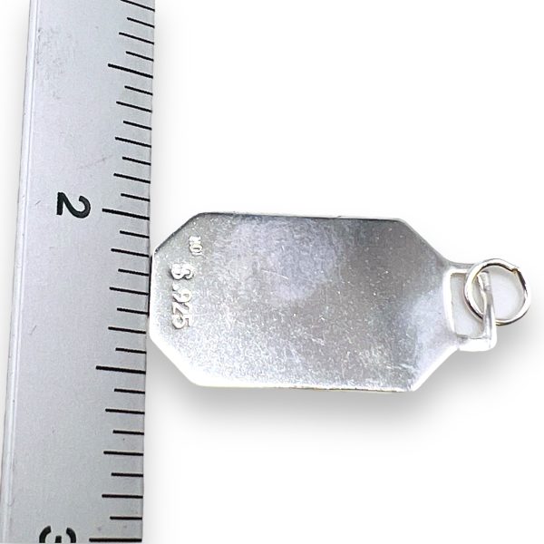 Sterling Silver ID Dog Tag with Letter 'A' Initial in Gold - Image 2