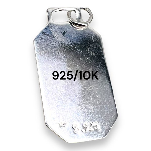 Sterling Silver ID Dog Tag with Letter 'A' Initial in Gold - Image 5