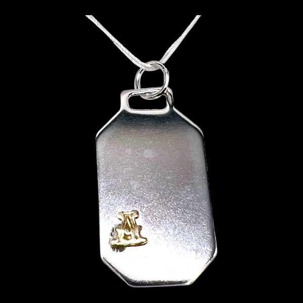 Sterling Silver ID Dog Tag with Letter 'A' Initial in Gold - Image 8