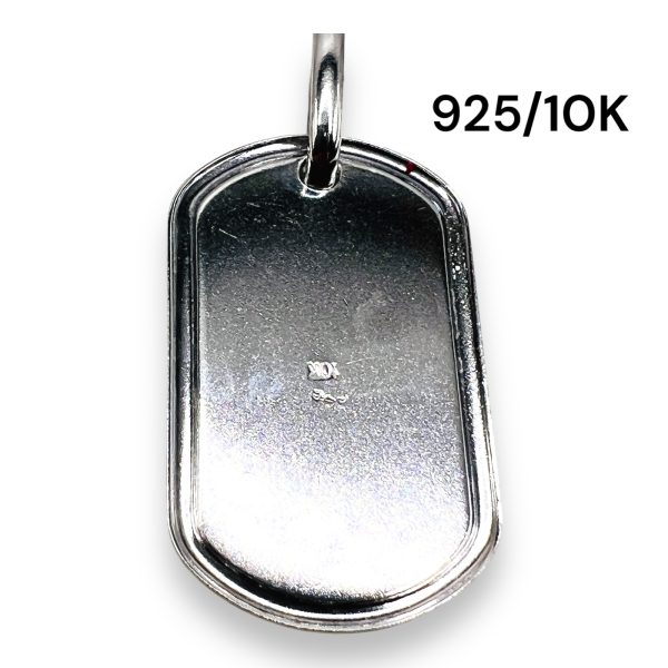 Military ID Tag Pendant with Letter 'B' Gold Initials - Image 3