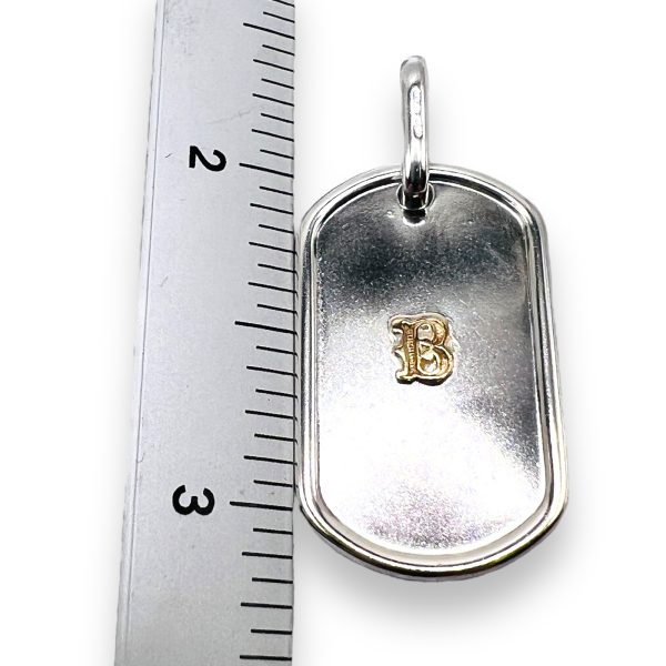 Military ID Tag Pendant with Letter 'B' Gold Initials - Image 7