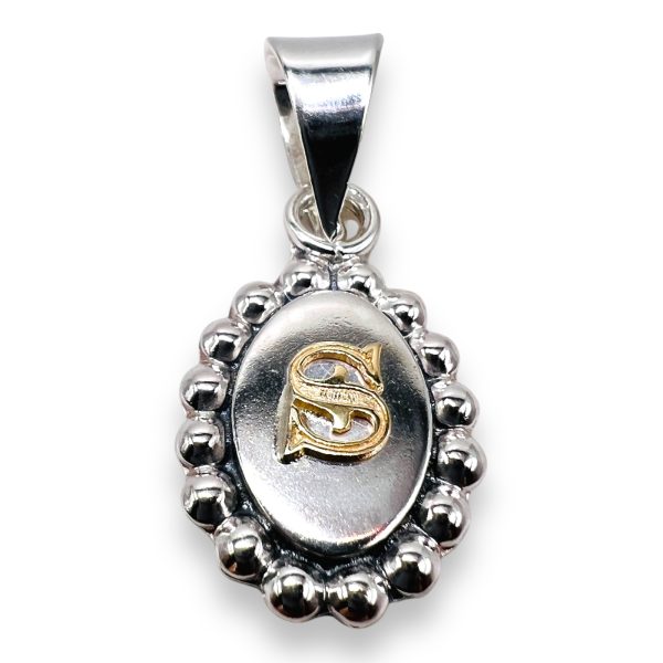 Initial 'S' Gold Letter Pendant Necklace | Sterling Silver - Image 2