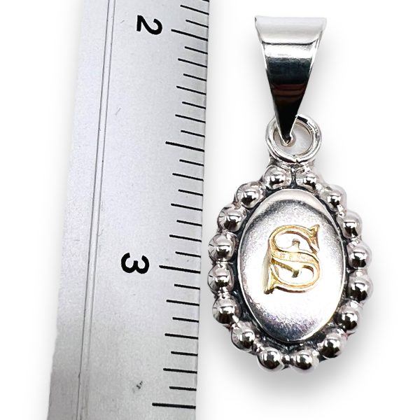 Initial 'S' Gold Letter Pendant Necklace | Sterling Silver - Image 7