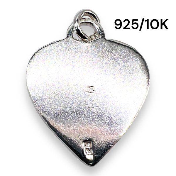 Heart Shape Dog Tag ID Pendant Initial ‘R’ 10k Gold Letter - Image 3