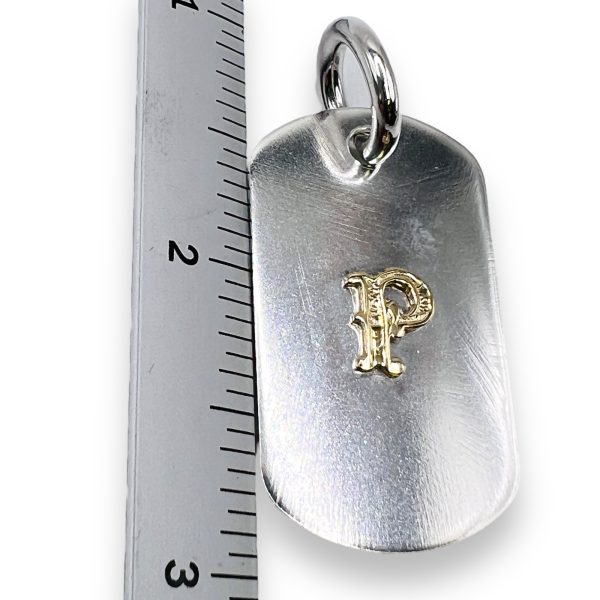 Army Dog ID Tag Pendant with Letter 'P' 10k Gold Initial - Image 11