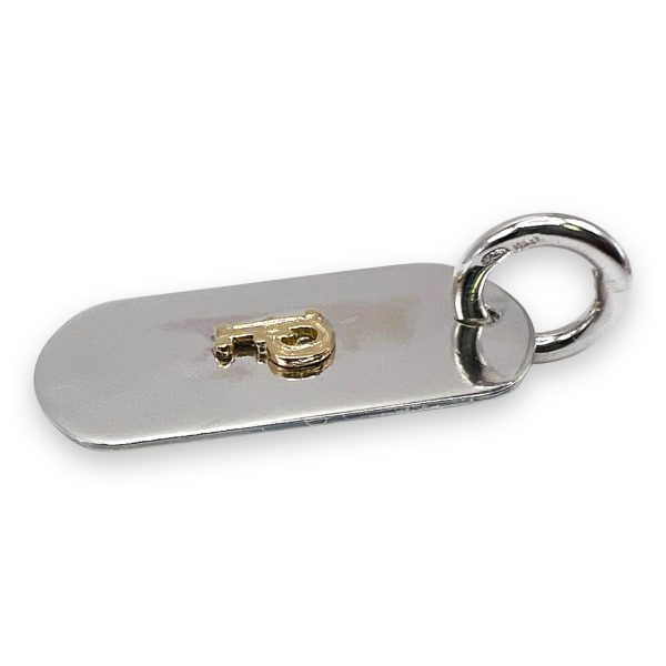 Army Dog ID Tag Pendant with Letter 'P' 10k Gold Initial - Image 2