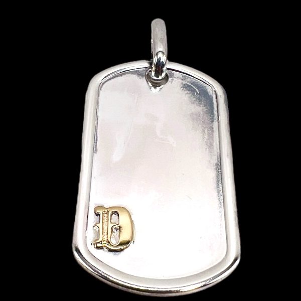 Army Dog ID Tag Pendant with Letter ‘D’ 10k Gold Initial - Image 3