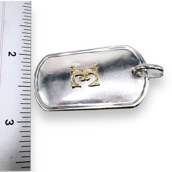 Army Dog ID Tag Pendant with Letter ‘E’ 10k Gold Initial - Image 8