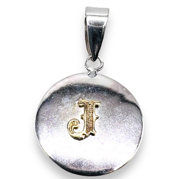 Army Dog ID Tag Round Disc with Letter ‘J’ 10k Gold Initial