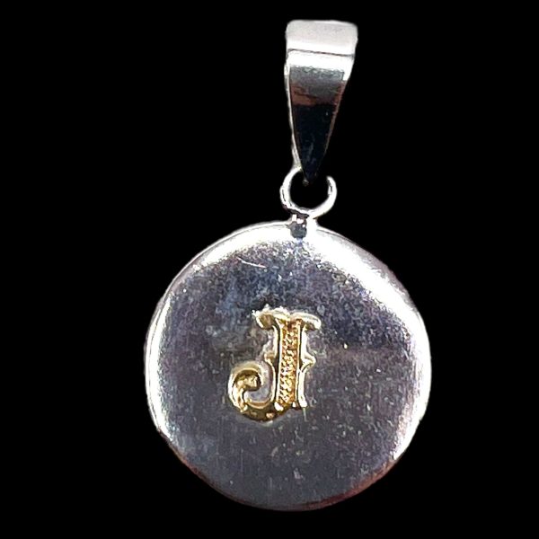 Army Dog ID Tag Round Disc with Letter ‘J’ 10k Gold Initial - Image 3