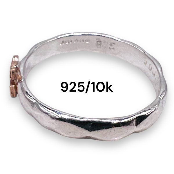 Initial Ring "E" 10k Gold Lettering, sz 7.75 | 3mm Band - Image 5