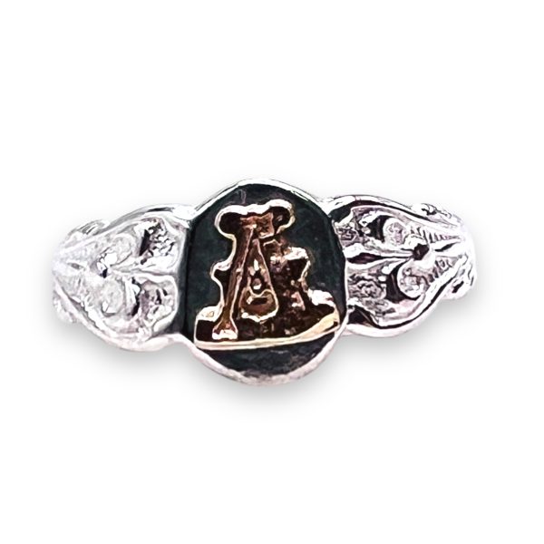 Initial Ring "A" 10k Gold Letter, sz 4 | 6.5mm Band - Image 5