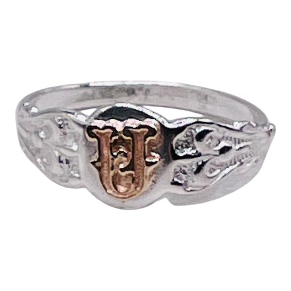 Initial Pinky Ring "U" 10k Gold Letter, sz 4.25 | 6.5mm Band - Image 6