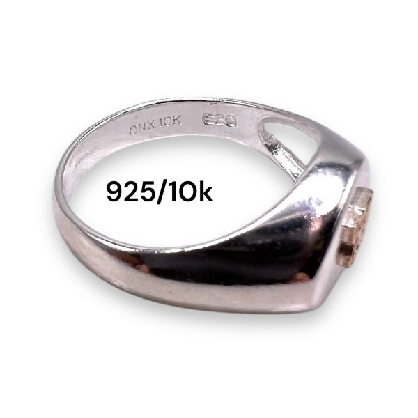 Initial "R" Heart Ring 10k Gold Letter, sz 8 | 10mm Band - Image 5