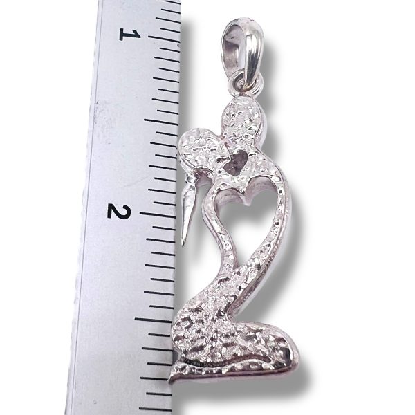 Kissing Couple Heart Shaped Pendant 925 Sterling Silver - Image 5