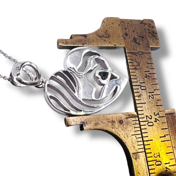 Mother and Child Heart Necklace | Carved 925 Sterling Silver - Image 10