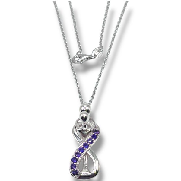 Couple Hugging Lovers Pendant 3D Amethyst Necklace