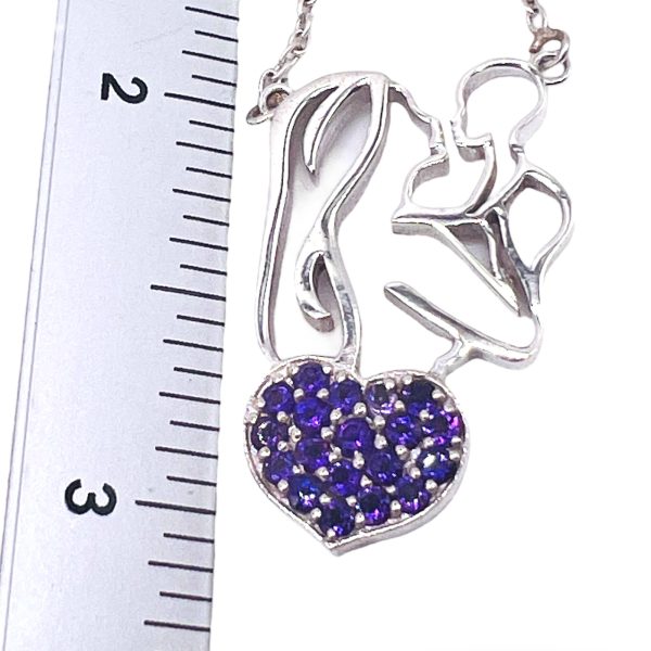 Mother & Child Heart Necklace | Purple Heart Pendant - Image 10