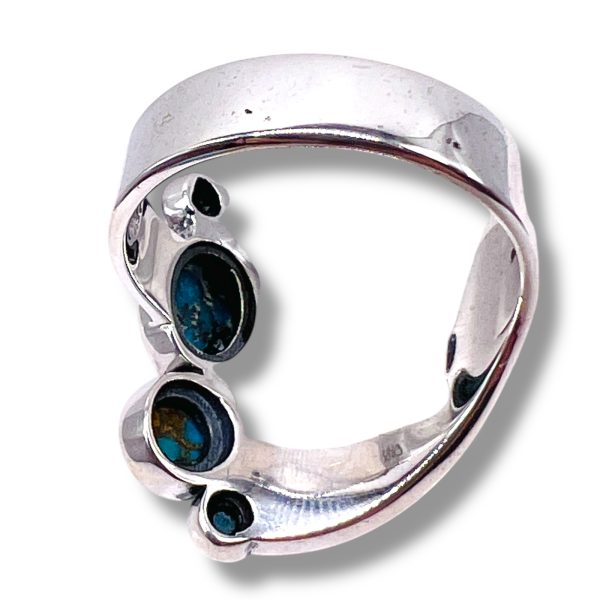 Matrix Blue Turquoise Multi Stone Ring | 925 Silver, sz 9 - Image 13