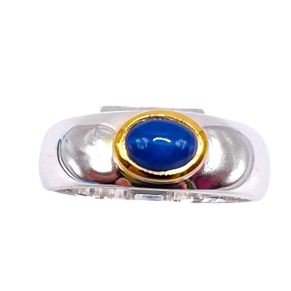 Genuine Blue Star Sapphire Ring in Silver & Gold, sz 11, 10 - Image 12