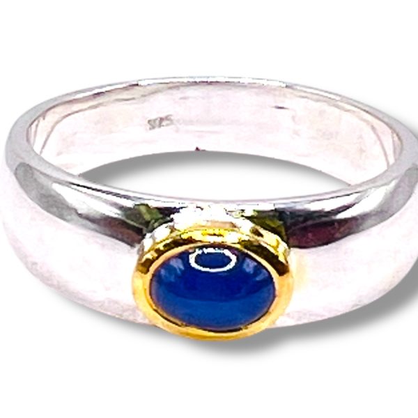 Genuine Blue Star Sapphire Ring in Silver & Gold, sz 11, 10 - Image 10