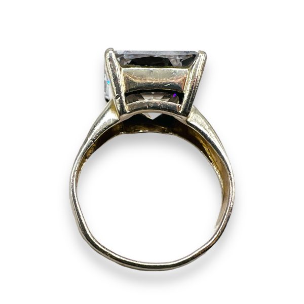 Large Square Cubic Zirconia Solitaire Ring, sz 6.25 - Image 4