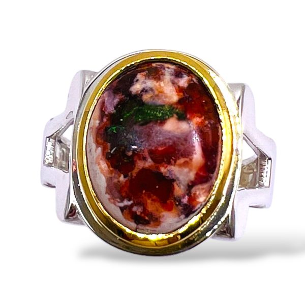 Large Mexican Fire Opal Ring | Sterling Silver, sz 10.25 - Image 2