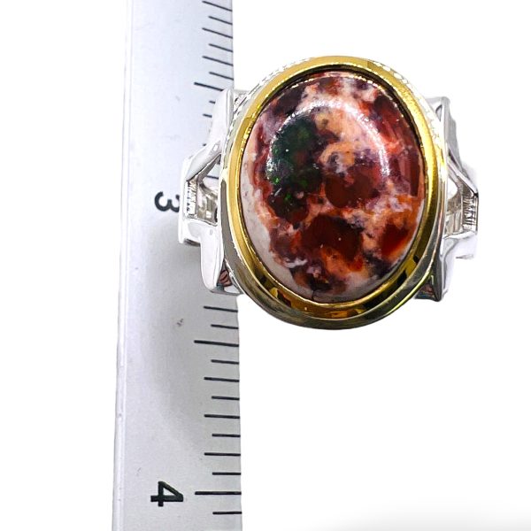 Large Mexican Fire Opal Ring | Sterling Silver, sz 10.25 - Image 3