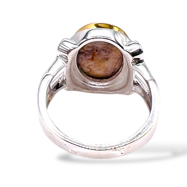 Large Mexican Fire Opal Ring | Sterling Silver, sz 10.25 - Image 9