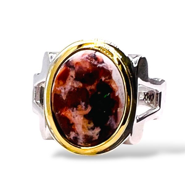 Large Mexican Fire Opal Ring | Sterling Silver, sz 10.25 - Image 11