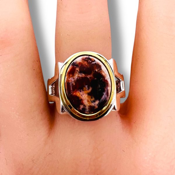 Large Mexican Fire Opal Ring | Sterling Silver, sz 10.25 - Image 13