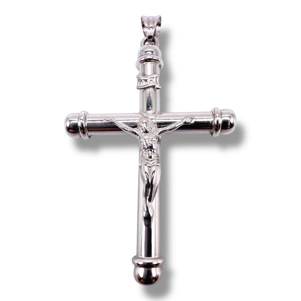 14k Real Solid White Gold Crucifix Pendant | Faith Jewelry