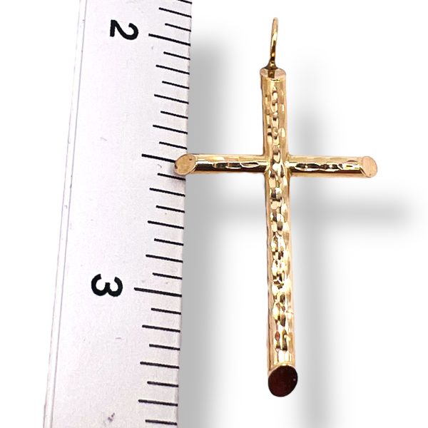 14k Real Solid Yellow Gold Cross Pendant Faith Jewelry - Image 9