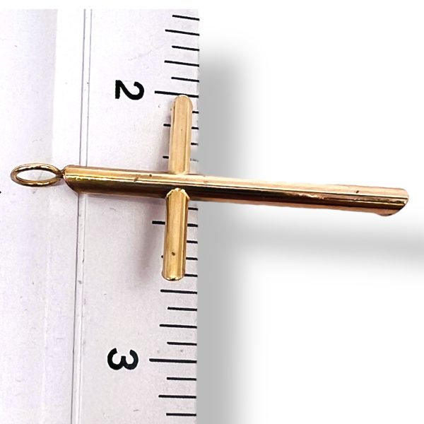 14k Real Solid Yellow Gold Cross Pendant Faith Jewelry - Image 8