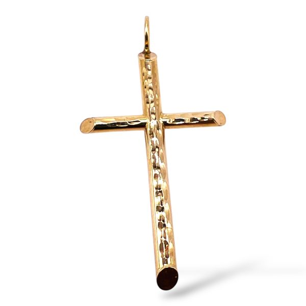 14k Real Solid Yellow Gold Cross Pendant Faith Jewelry